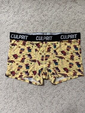 Women’s Culprit Yellow Printed Boxer Briefs Sz 2X